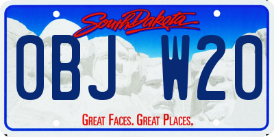 SD license plate 0BJW20