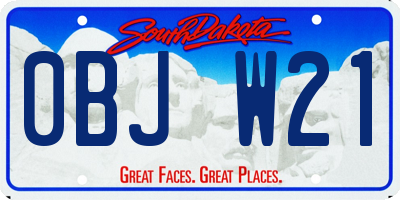 SD license plate 0BJW21