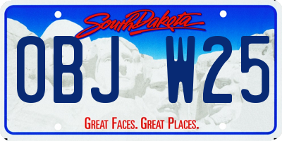 SD license plate 0BJW25