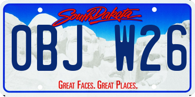 SD license plate 0BJW26