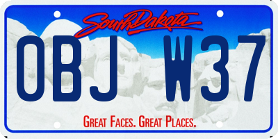 SD license plate 0BJW37