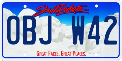 SD license plate 0BJW42