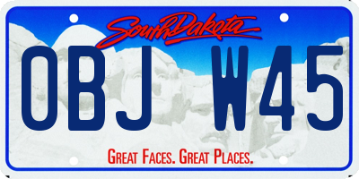 SD license plate 0BJW45
