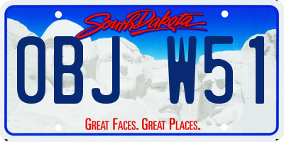 SD license plate 0BJW51