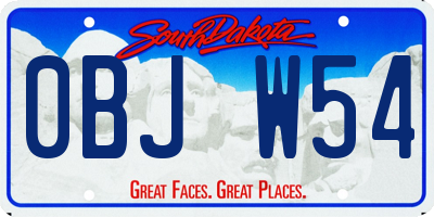 SD license plate 0BJW54
