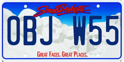 SD license plate 0BJW55