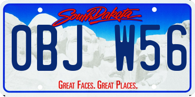 SD license plate 0BJW56
