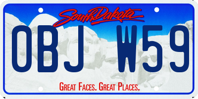 SD license plate 0BJW59
