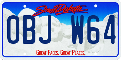 SD license plate 0BJW64