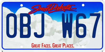 SD license plate 0BJW67