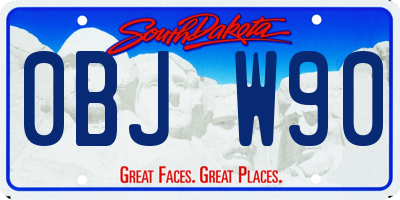 SD license plate 0BJW90