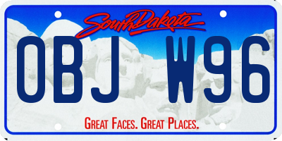 SD license plate 0BJW96