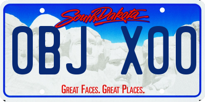 SD license plate 0BJX00