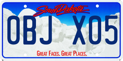 SD license plate 0BJX05