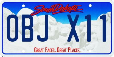 SD license plate 0BJX11