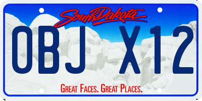 SD license plate 0BJX12