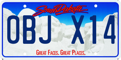 SD license plate 0BJX14