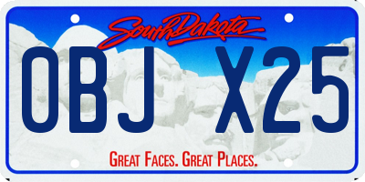 SD license plate 0BJX25