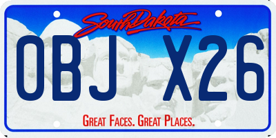 SD license plate 0BJX26