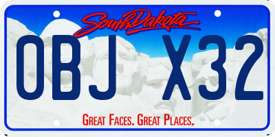 SD license plate 0BJX32