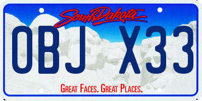 SD license plate 0BJX33