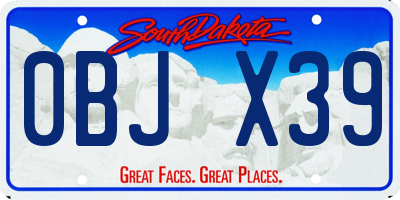 SD license plate 0BJX39