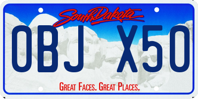 SD license plate 0BJX50