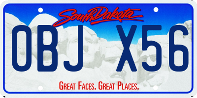 SD license plate 0BJX56