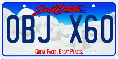 SD license plate 0BJX60