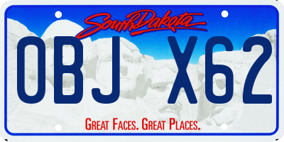 SD license plate 0BJX62