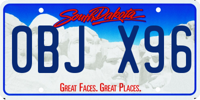SD license plate 0BJX96