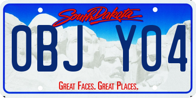 SD license plate 0BJY04