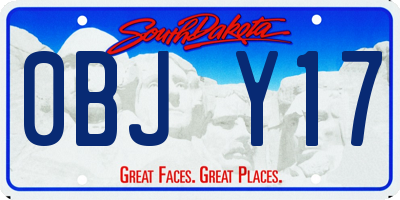 SD license plate 0BJY17