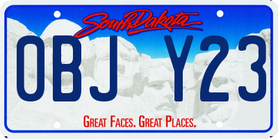 SD license plate 0BJY23
