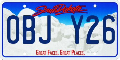 SD license plate 0BJY26