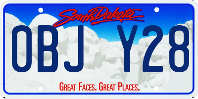 SD license plate 0BJY28