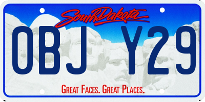 SD license plate 0BJY29