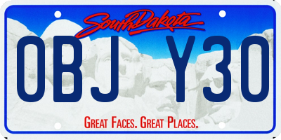 SD license plate 0BJY30