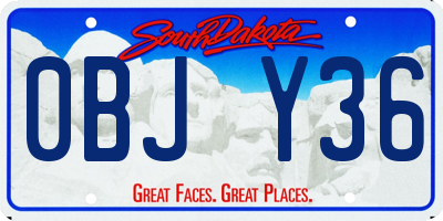 SD license plate 0BJY36