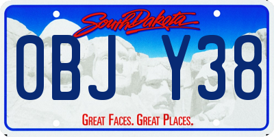 SD license plate 0BJY38
