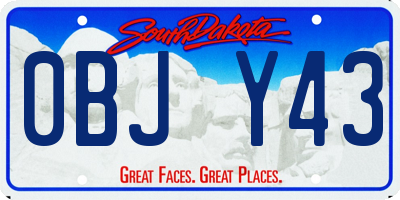 SD license plate 0BJY43