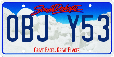 SD license plate 0BJY53