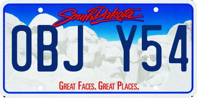 SD license plate 0BJY54
