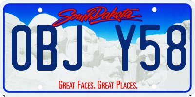 SD license plate 0BJY58