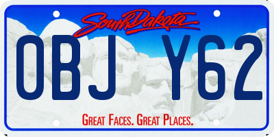 SD license plate 0BJY62