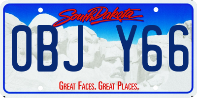 SD license plate 0BJY66