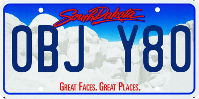 SD license plate 0BJY80