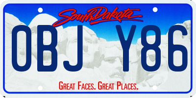 SD license plate 0BJY86