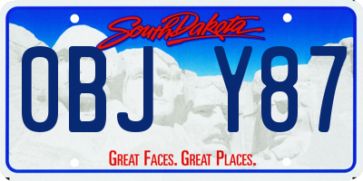 SD license plate 0BJY87
