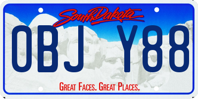SD license plate 0BJY88